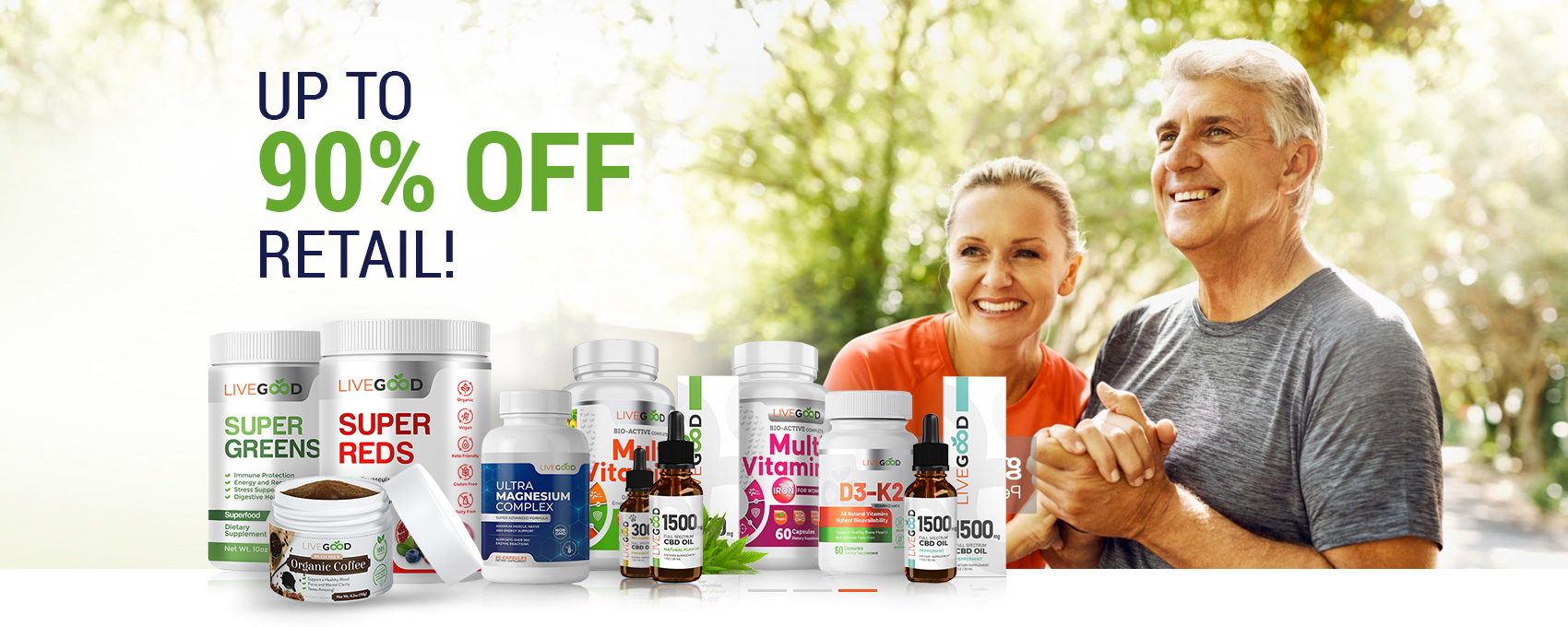 Up to 90% off retail on LiveGood wellness products in Canada