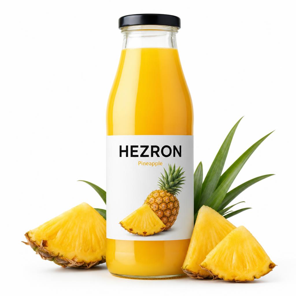 Hezron Pineapple cold-pressed juice bottle